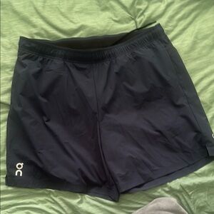 On Cloud Running Black Athletic Shorts Moisture-Wicking Performance